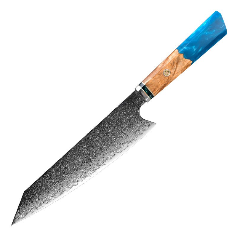 kritsuke knife - Brilliance Japanese VG10 Damascus 8-inch Chef's Knife with Exotic Olive Wood Handle & Sheath - Shokunin USA