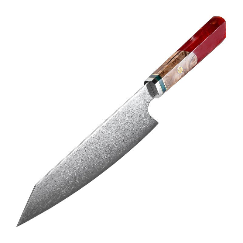 kritsuke knife - Brilliance Japanese VG10 Damascus 8-inch Chef's Knife with Exotic Olive Wood Handle & Sheath - Shokunin USA