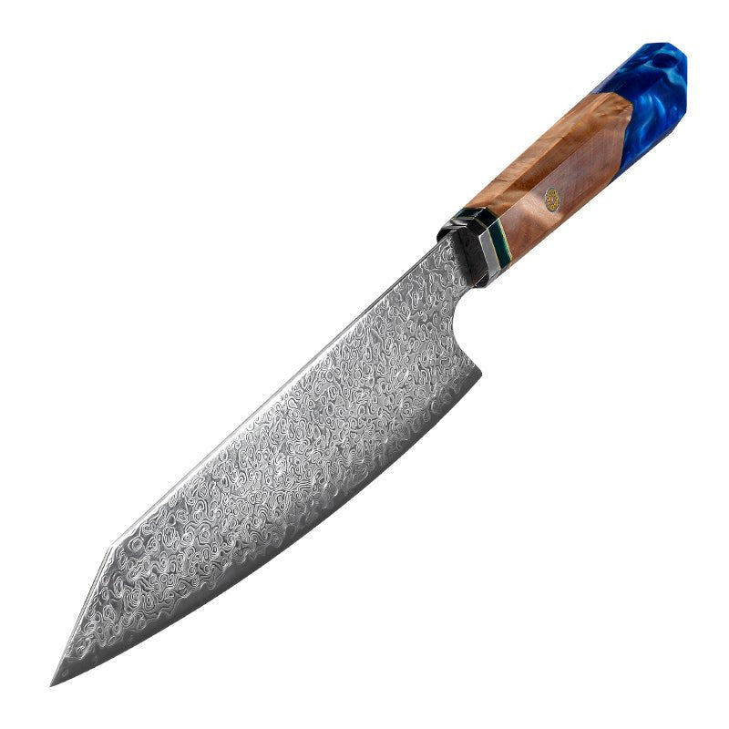 kritsuke knife - Brilliance Japanese VG10 Damascus 8-inch Chef's Knife with Exotic Olive Wood Handle & Sheath - Shokunin USA