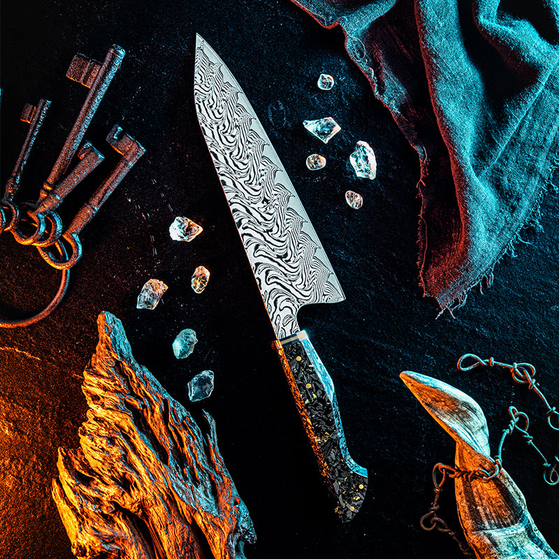 artisan leather knife sheaths for collectors - Increda Japanese Chef Knife VG-10 Damascus Steel Blade with Carbon Fiber - Shokunin USA