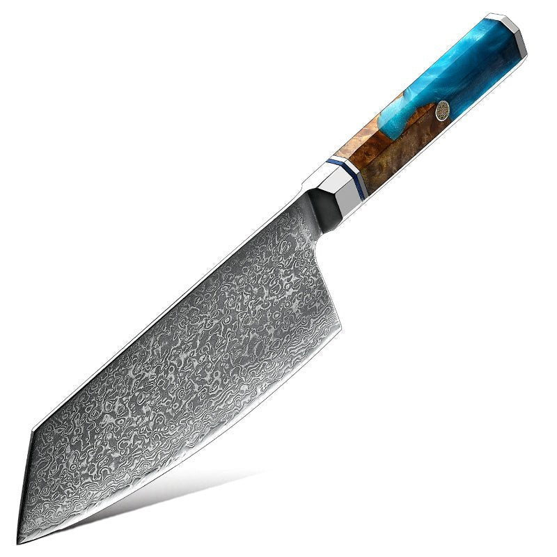 Chef Knife Set - Allure Professional Japanese VG10 Damascus 8-Pcs Knife Set with Exotic Olive Burl Wood & Resin Handle - Shokunin USA