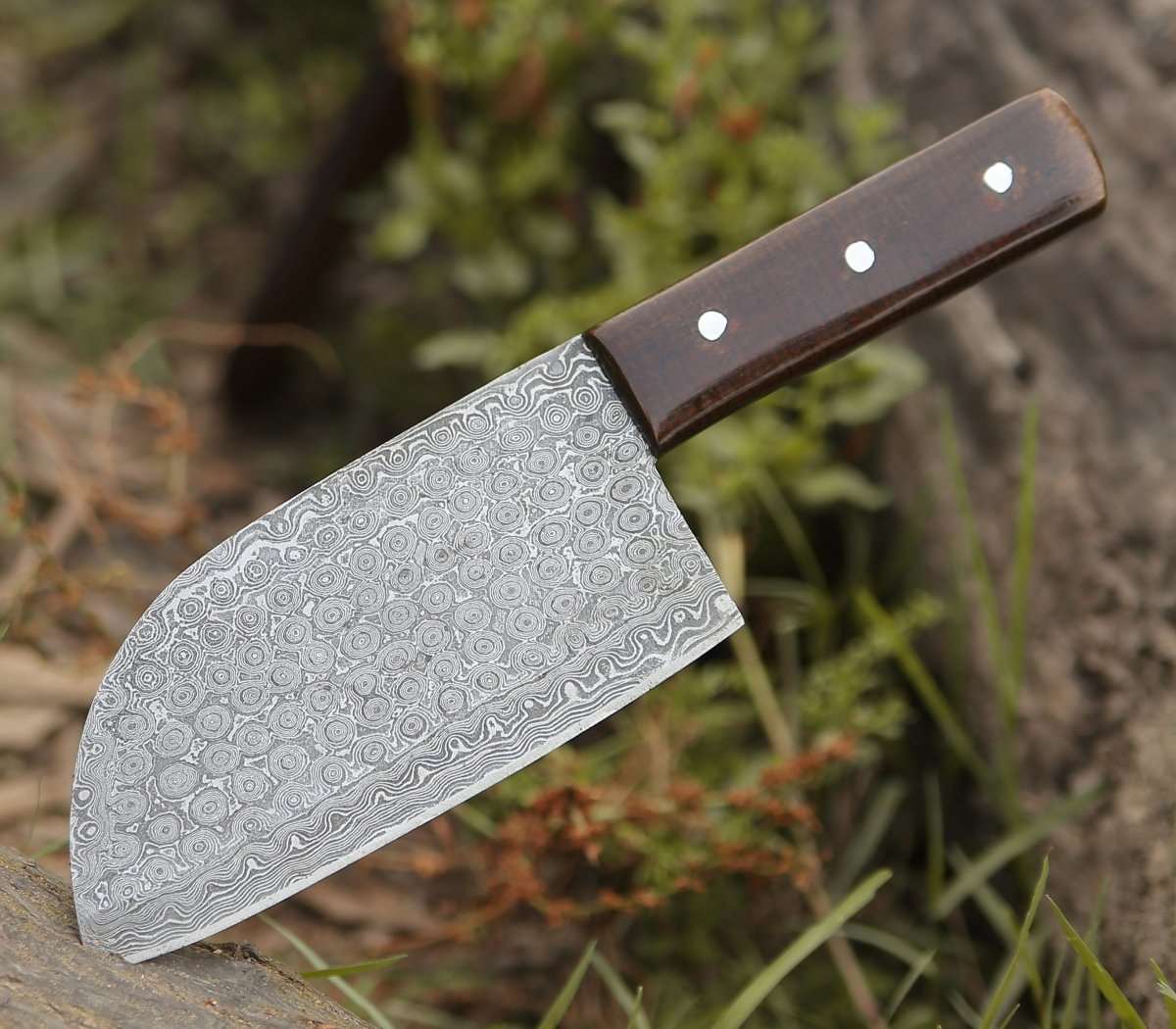 Gladiator Damascus Steel Cleaver with Micarta Handle - Shokunin USA