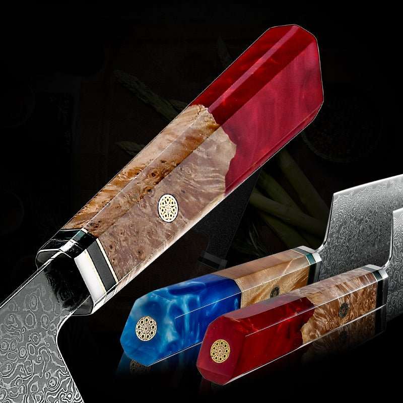 Chef knife - Imperium Japanese VG10 Damascus Chef's Knife with Exotic Olive Wood Handle & Sheath - Shokunin USA