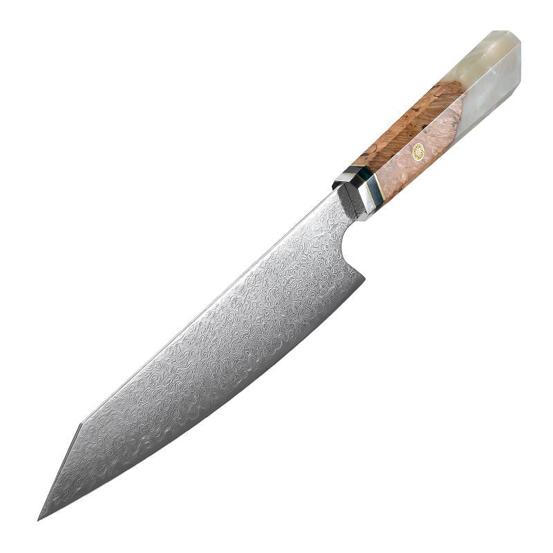 Chef knife - Imperium Japanese VG10 Damascus Chef's Knife with Exotic Olive Wood Handle & Sheath - Shokunin USA