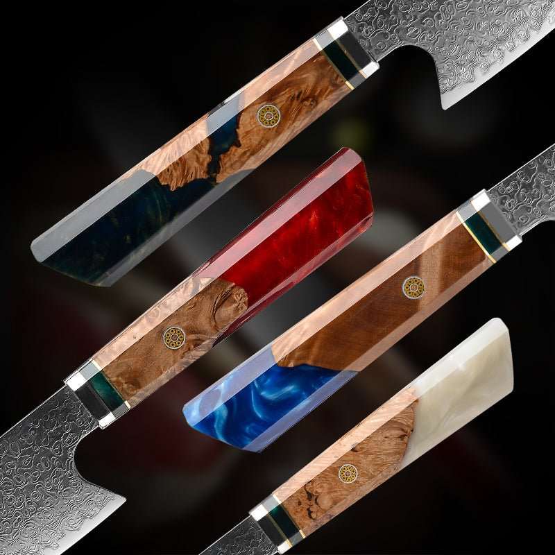 Chef knife - Imperium Japanese VG10 Damascus Chef's Knife with Exotic Olive Wood Handle & Sheath - Shokunin USA