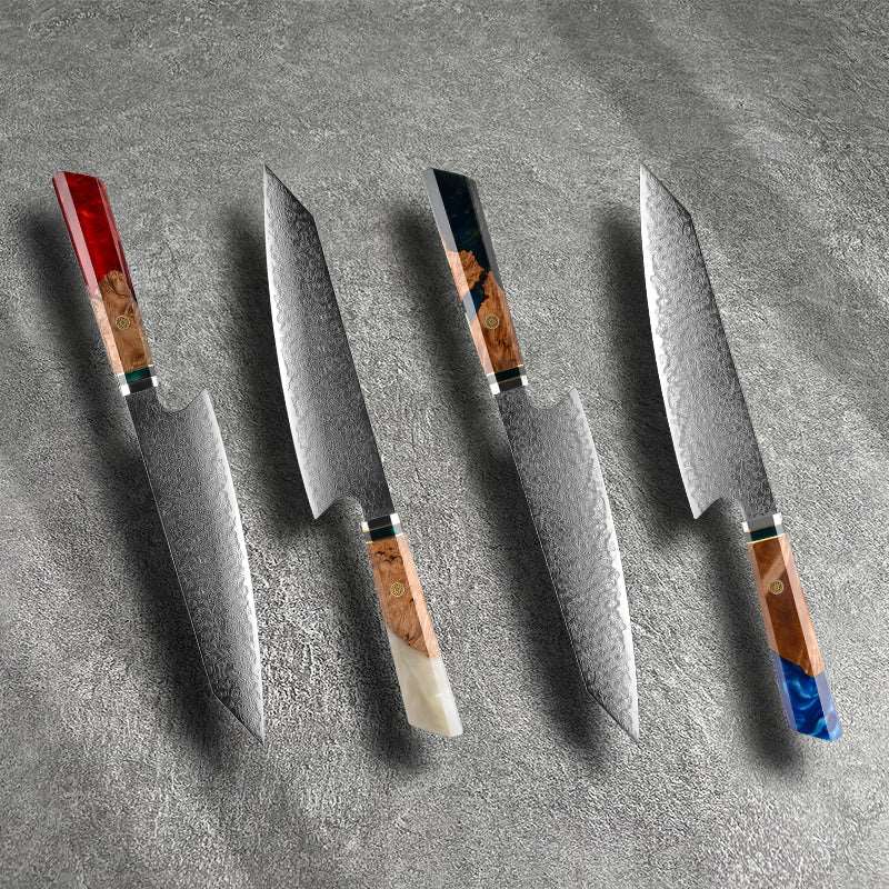 Chef knife - Imperium Japanese VG10 Damascus Chef's Knife with Exotic Olive Wood Handle & Sheath - Shokunin USA