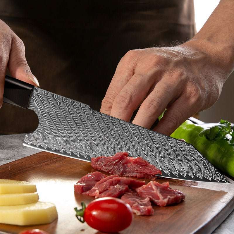 Elite Series VG10 Damascus Knife Set with Exotic Burl Wood Handle - Shokunin USA