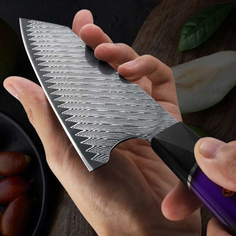Chef Knife Set - Elite Series VG10 Damascus Knife Set with Exotic Burl Wood Handle - Shokunin USA