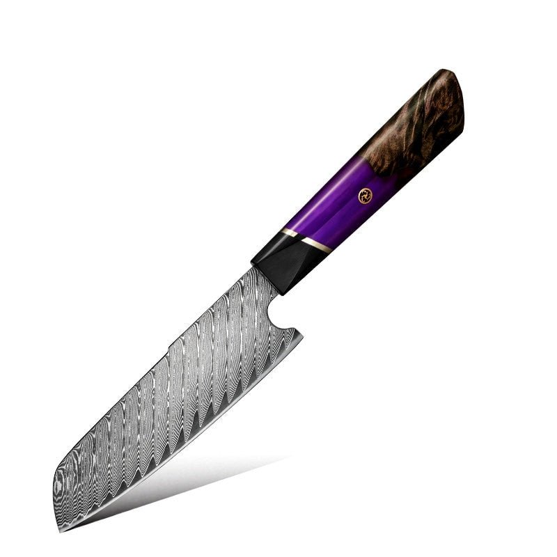 Chef Knife Set - Elite Series VG10 Damascus Knife Set with Exotic Burl Wood Handle - Shokunin USA