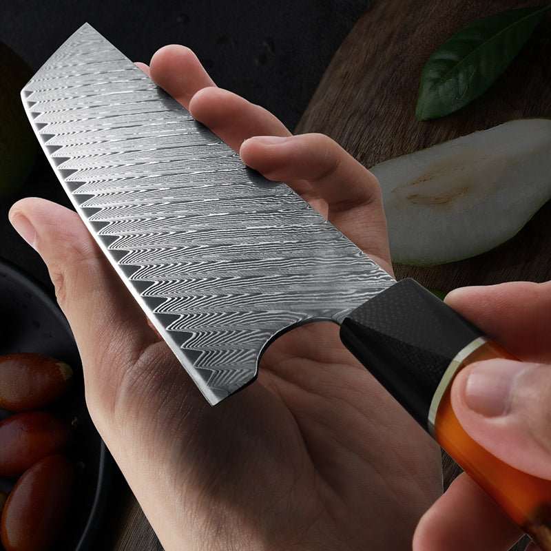 Chef Knife Set - Elite Series VG10 Damascus Knife Set with Exotic Burl Wood Handle - Shokunin USA