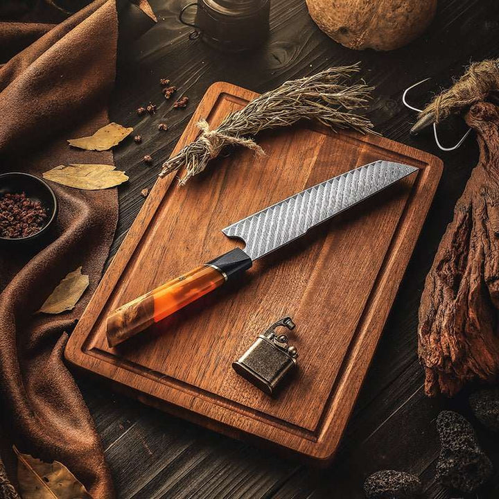Elite Series VG10 Damascus Knife Set with Exotic Burl Wood Handle - Shokunin USA