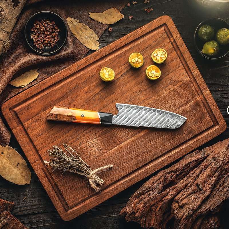Chef Knife Set - Elite Series VG10 Damascus Knife Set with Exotic Burl Wood Handle - Shokunin USA
