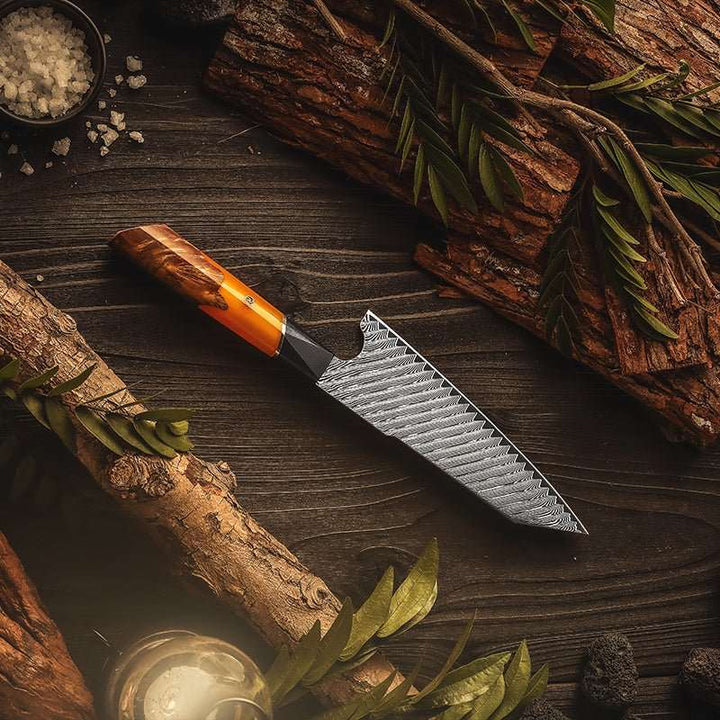 Elite Series VG10 Damascus Knife Set with Exotic Burl Wood Handle - Shokunin USA