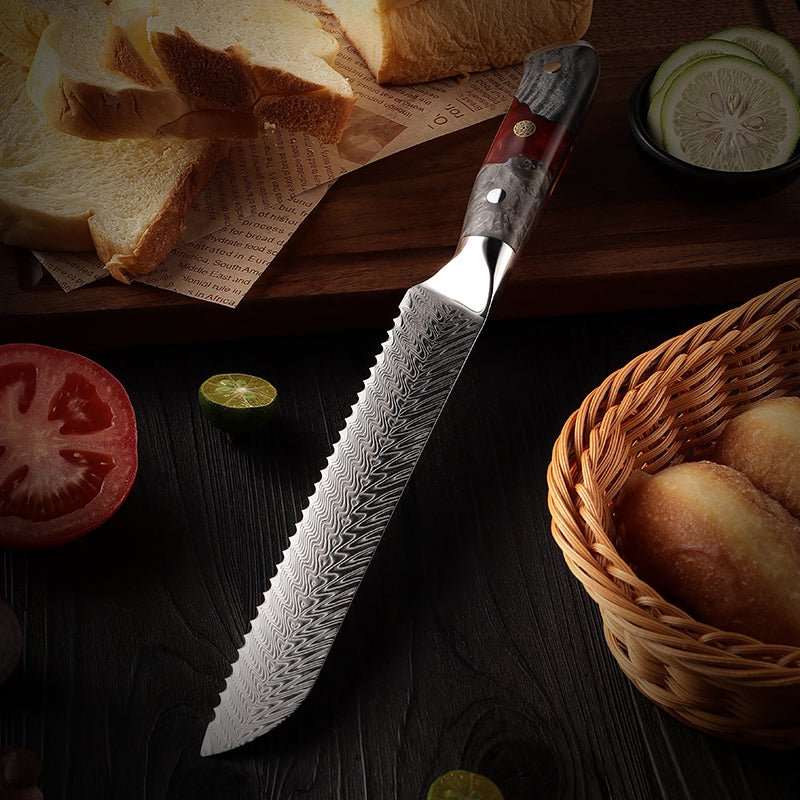 Supreme VG10 8-Pc Professional Chef Knife Set with Stained Olive Wood Handle &amp; Sheath - Shokunin USA