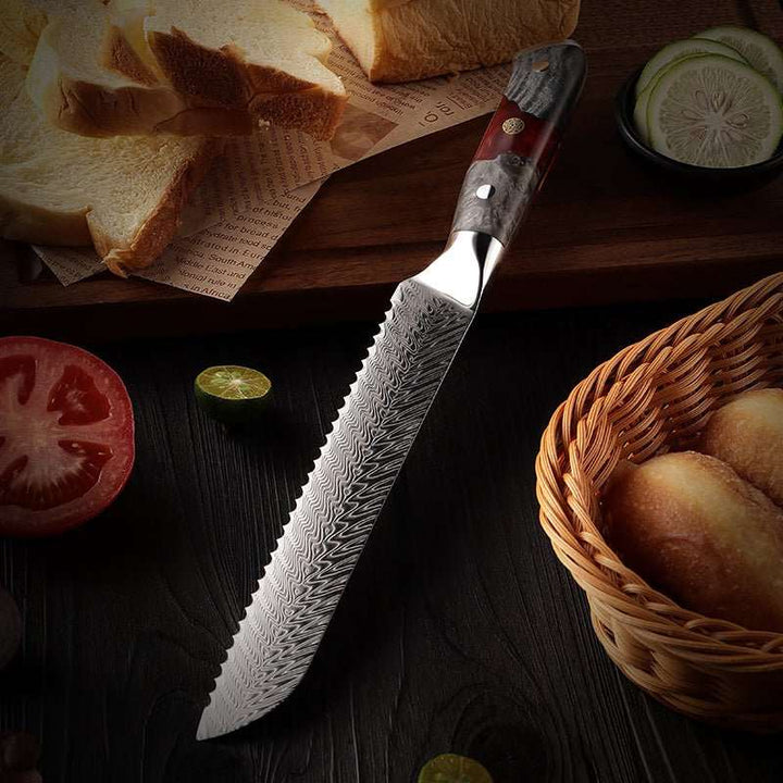 Supreme VG10 8-Pc Professional Chef Knife Set with Stained Olive Wood Handle &amp; Sheath - Shokunin USA
