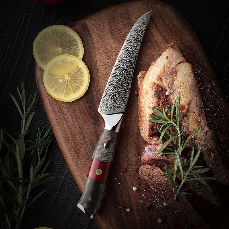 Supreme VG10 8-Pc Professional Chef Knife Set with Stained Olive Wood Handle &amp; Sheath - Shokunin USA