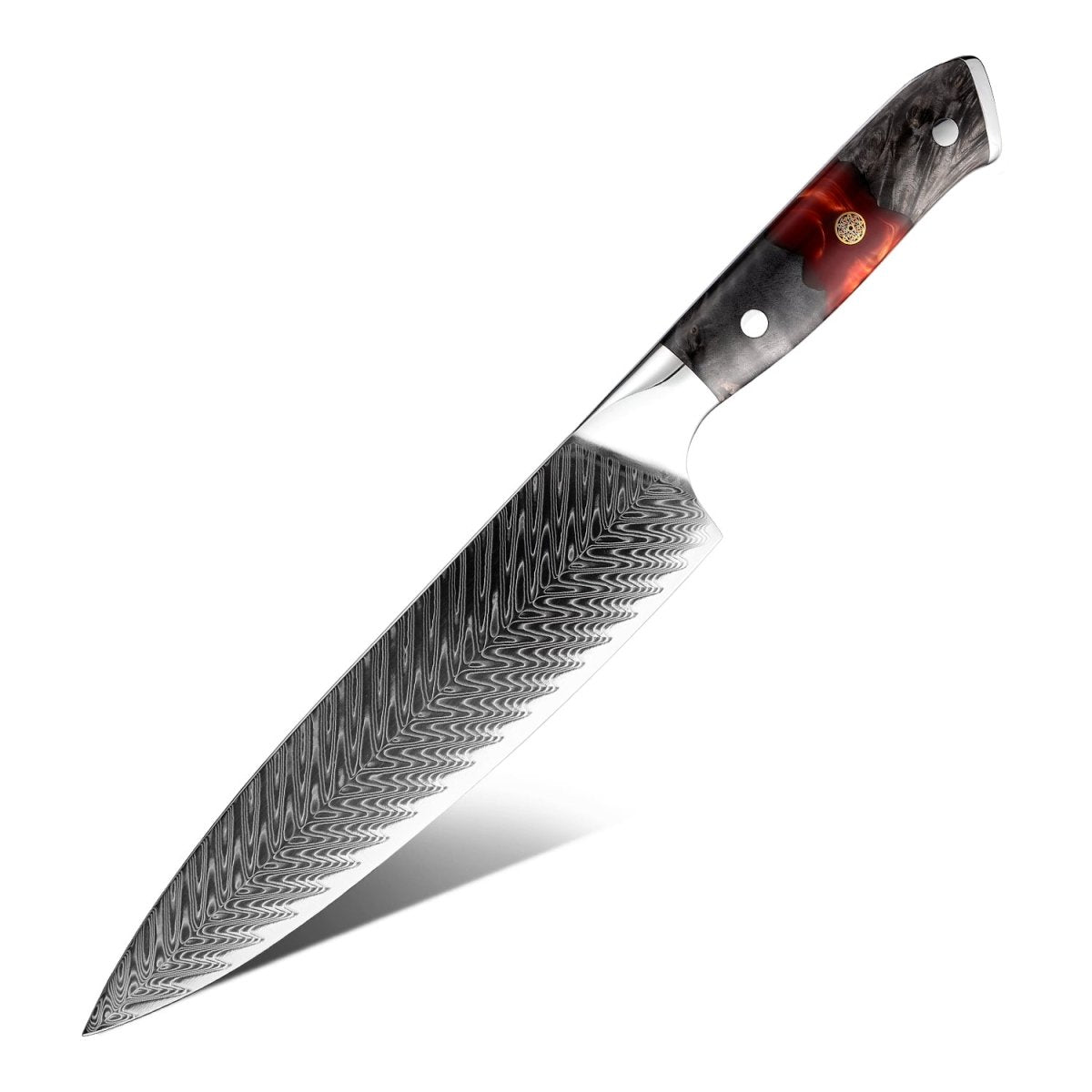 Supreme VG10 8-Pc Professional Chef Knife Set with Stained Olive Wood Handle & Sheath - Shokunin USA