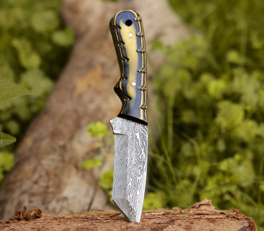 Marauder Damascus Tanto Knife with Pakkawood Handle - Shokunin USA