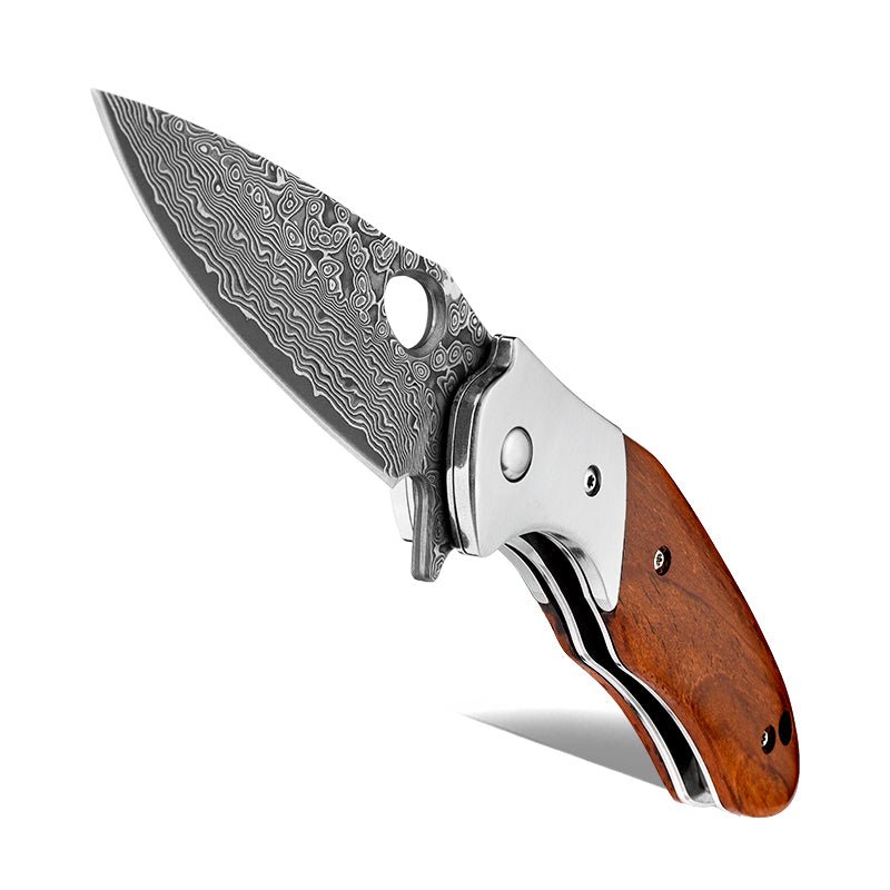 Multitool - Polar Japanese VG10 Damascus Pocket Knife with Exotic Sandal Wood Handle - Shokunin USA