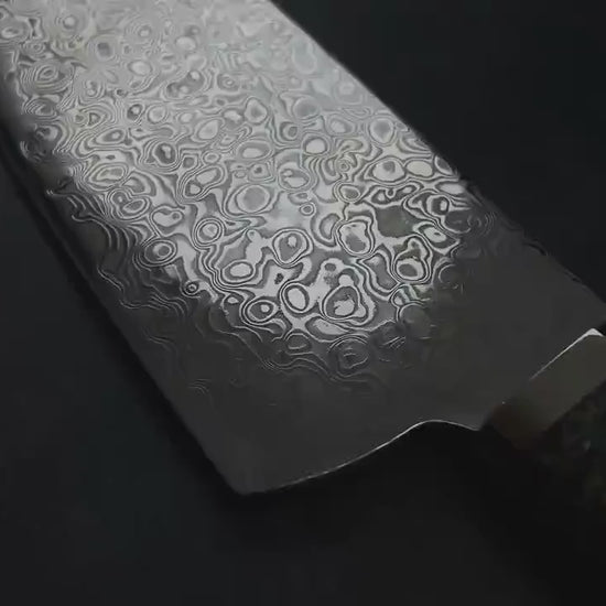 SHOKUNIN USA - Shinobi - Handmade Chef Knife - Damascus Kitchen Knife - Olive wood Burl Handle - Personalized Wedding Birthday Custom Gift