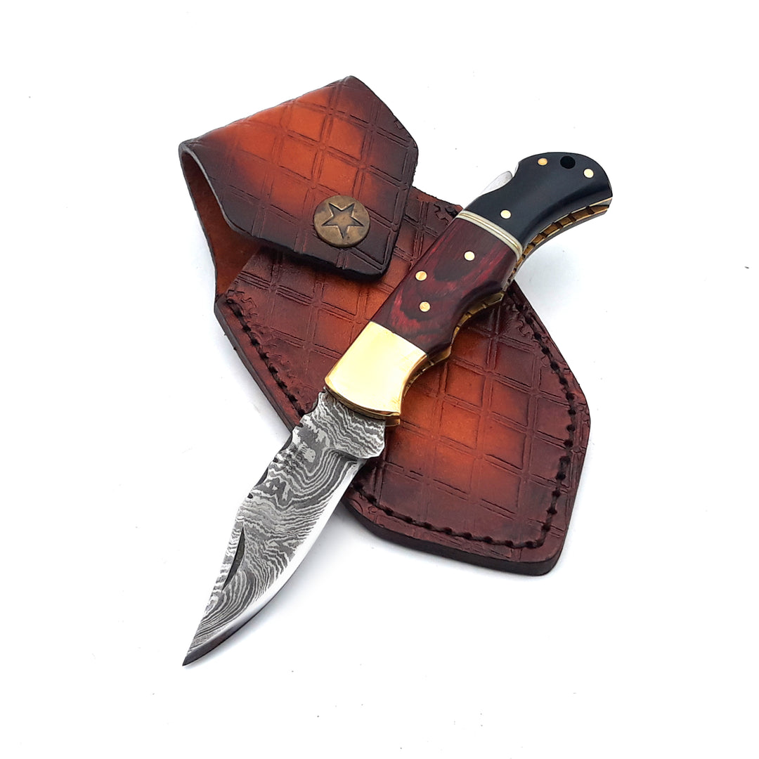 Firestrike Pocket Knife with Bull Horn &amp; Pakkawood Handle