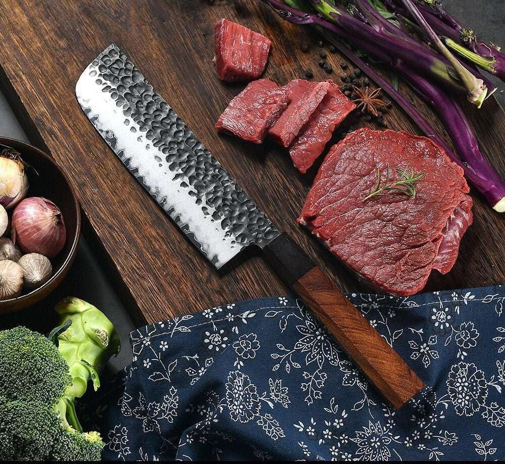 Chef Knife - Ryujin™ 7.0" Japanese Nakiri Knife with Rosewood &amp; Ebony Wood Handle - Shokunin USA