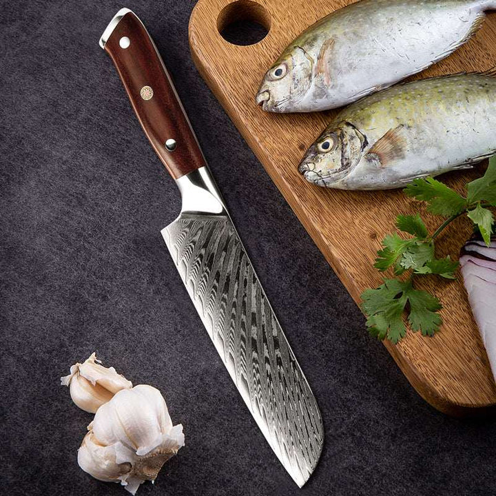 chef knife set - Splendor Knife Set 4 Piece VG10 Damascus Steel with Pakkawood Handle &amp; Sheath - Shokunin USA