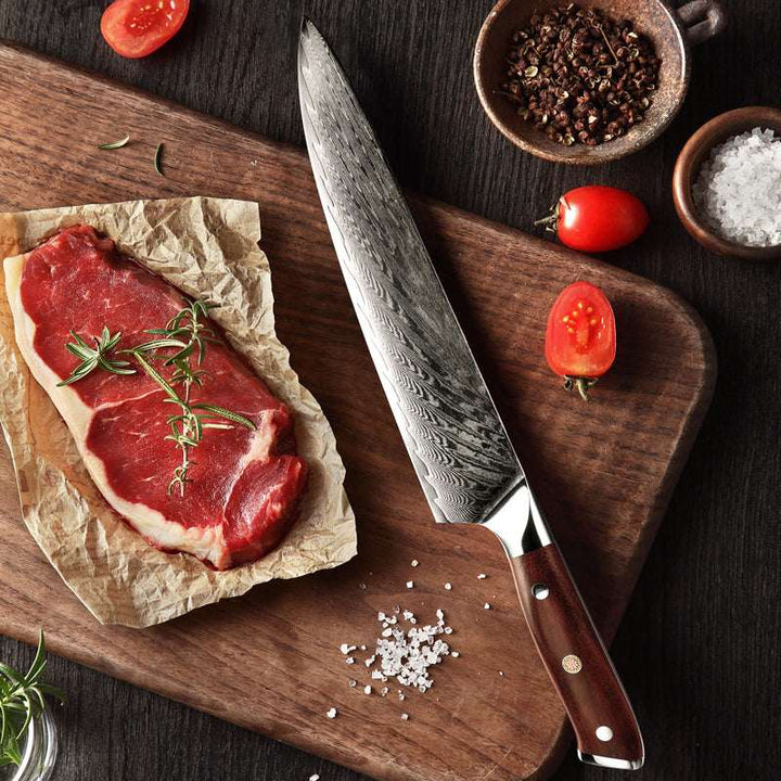 chef knife set - Splendor Knife Set 4 Piece VG10 Damascus Steel with Pakkawood Handle &amp; Sheath - Shokunin USA