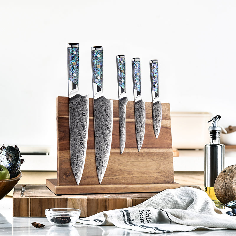 Knife Set - Imperial Professional Japanese VG10 Damascus 5- Piece Knife Set - Shokunin USA