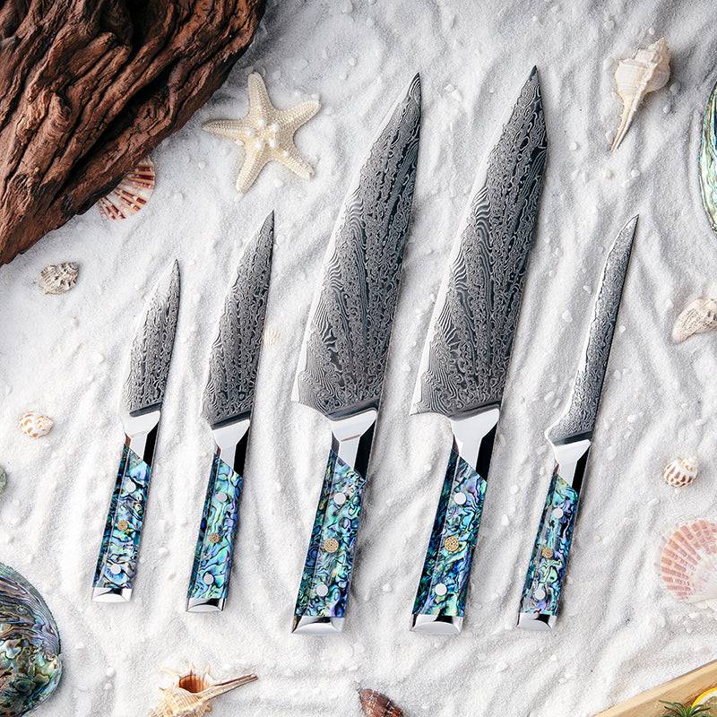 Knife Set - Imperial Professional Japanese VG10 Damascus 5- Piece Knife Set - Shokunin USA