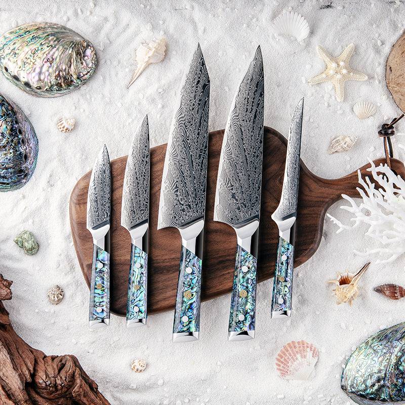 Knife Set - Imperial Professional Japanese VG10 Damascus 5- Piece Knife Set - Shokunin USA