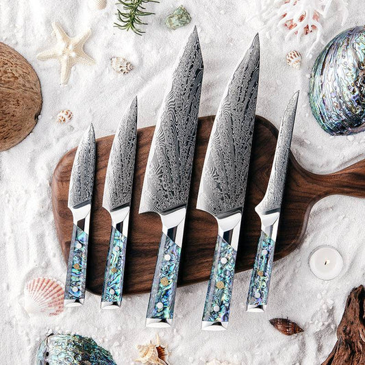 Knife Set - Imperial Professional Japanese VG10 Damascus 5- Piece Knife Set - Shokunin USA