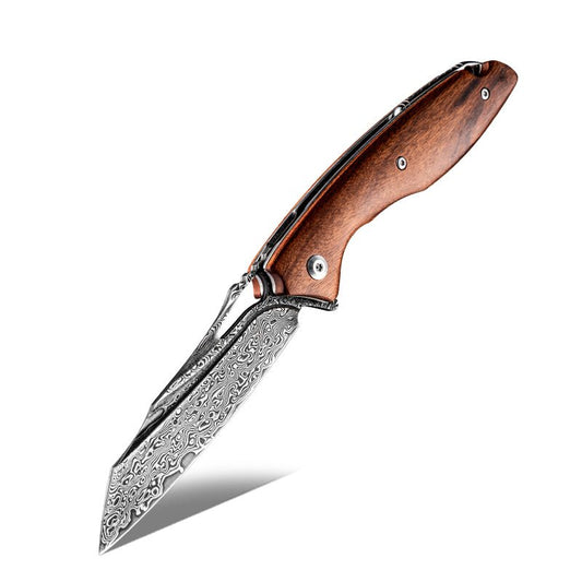 Multitool - Vengeance Damascus Pocket Knife with Exotic Red Sandalwood Handle - Shokunin USA