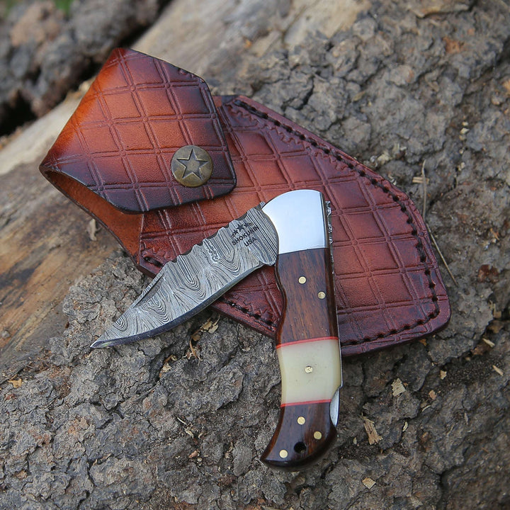 Pocket Knife - Ironclad Pocket Knife with Rosewood &amp; Bone Scales - Shokunin USA