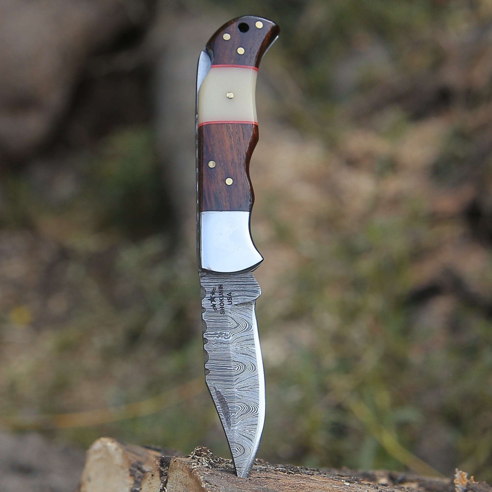 Pocket Knife - Ironclad Pocket Knife with Rosewood & Bone Scales - Shokunin USA