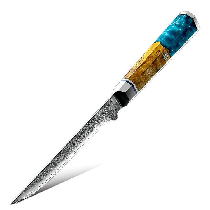 Chef Knife Set - Allure Professional Japanese VG10 Damascus 8-Pcs Knife Set with Exotic Olive Burl Wood &amp; Resin Handle - Shokunin USA