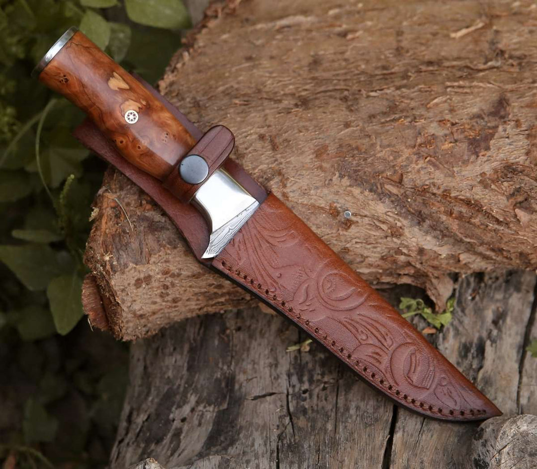 Concord Damascus Fillet Knife with Exotic Olive wood Handle - Shokunin USA