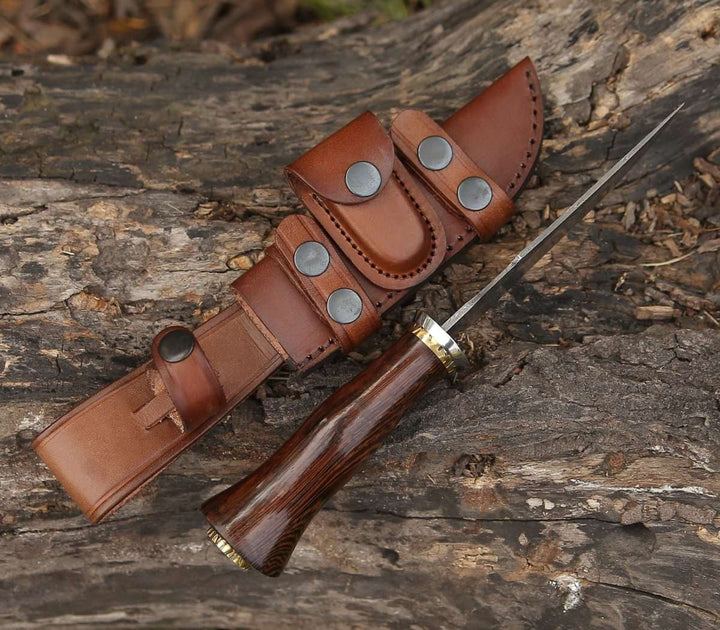 Panther Hunting Knife with Exotic Wenge Wood Handle - Shokunin USA