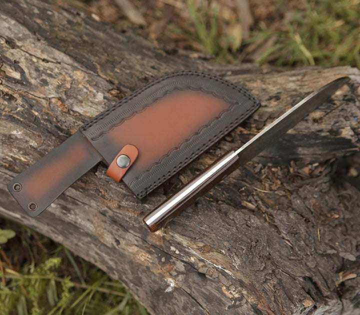 Gladiator Damascus Steel Cleaver with Micarta Handle - Shokunin USA