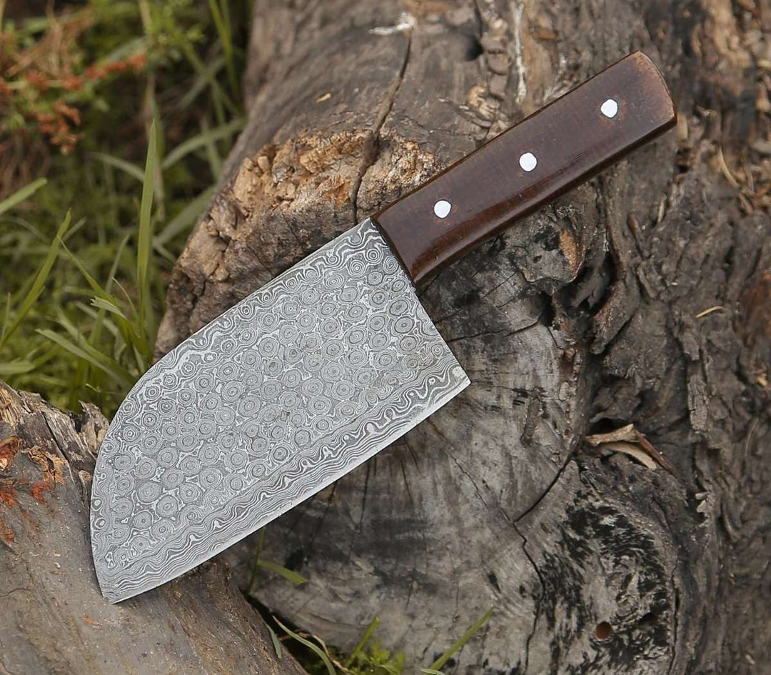 Gladiator Damascus Steel Cleaver with Micarta Handle - Shokunin USA
