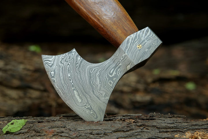 camping hatchets for sale - Viking DAMASCUS AXE Hatchet - Shokunin USA