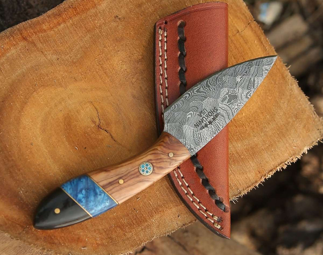Lightning Everyday Carry Knife with Olive &amp; Resin Handle - Shokunin USA