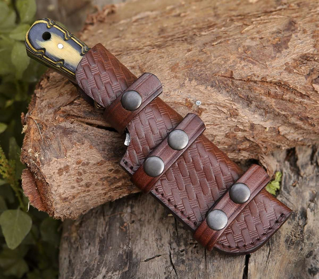 Marauder Damascus Tanto Knife with Pakkawood Handle - Shokunin USA