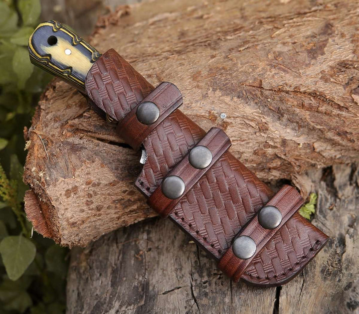 Marauder Damascus Tanto Knife with Pakkawood Handle - Shokunin USA