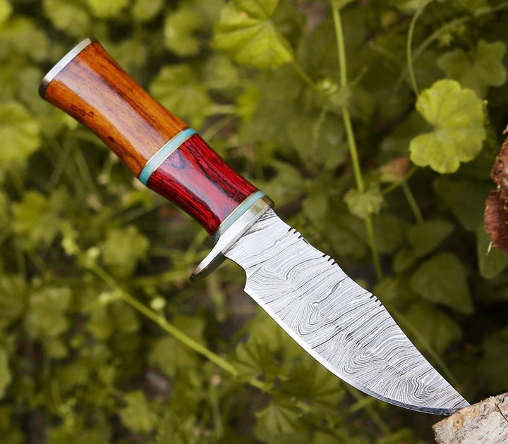 Mirage Damascus Hunting Knife with Rosewood Handle - Shokunin USA
