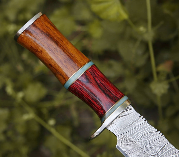Mirage Damascus Hunting Knife with Rosewood Handle - Shokunin USA