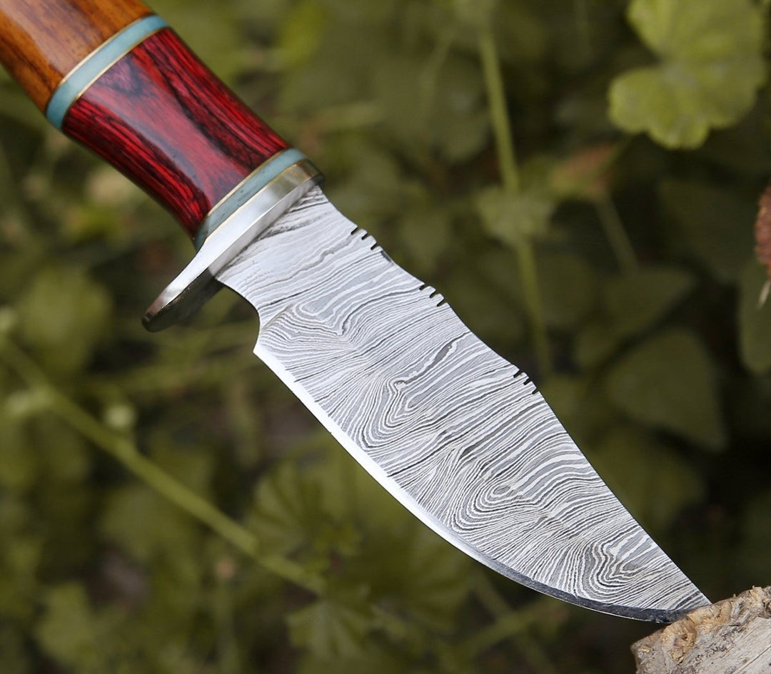 Mirage Damascus Hunting Knife with Rosewood Handle - Shokunin USA