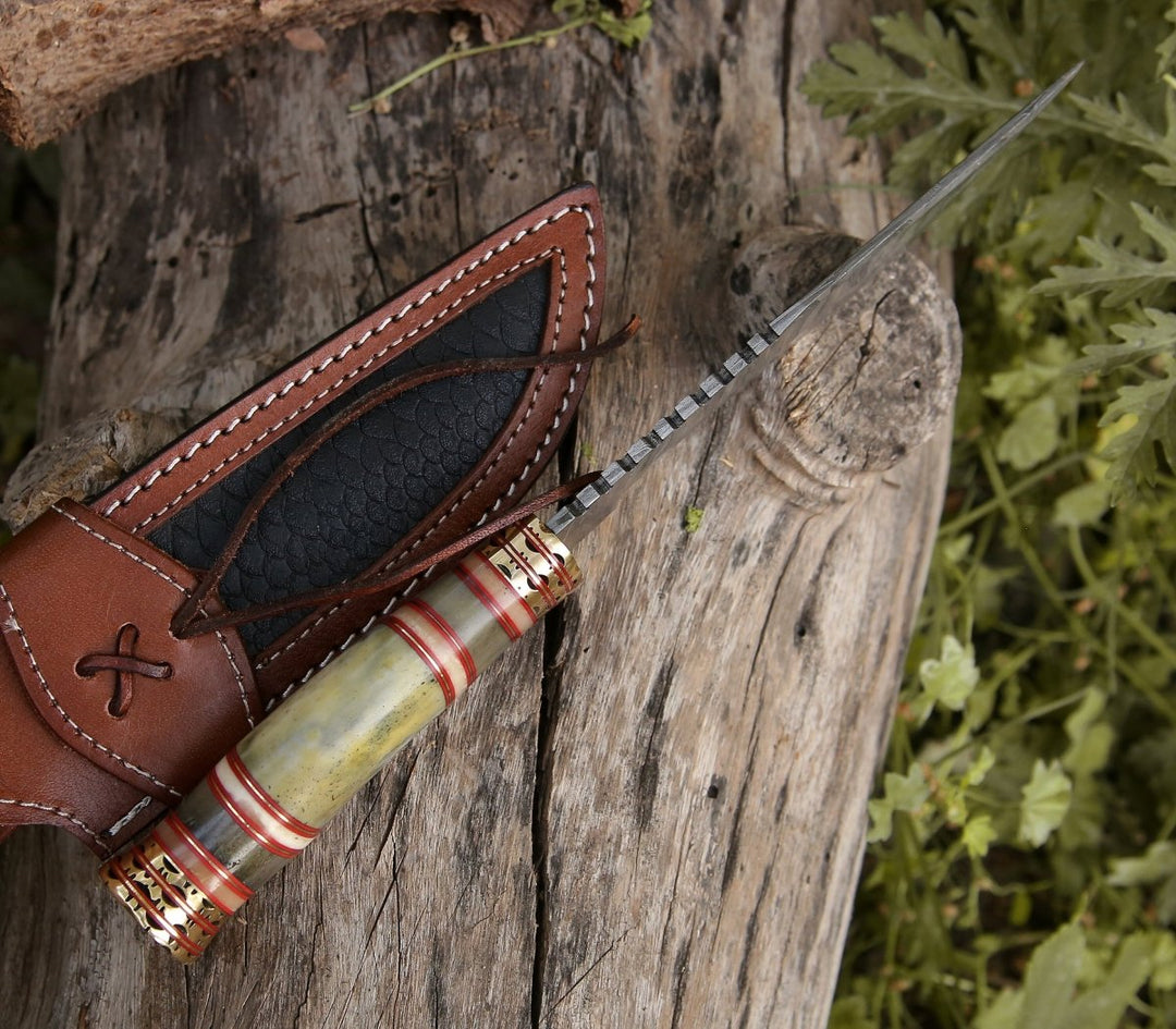 Mythic Kukri Knife with Bone &amp; Brass Handle - Shokunin USA