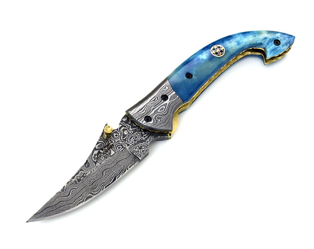 Dionysus Gentleman's Pocket Knife with Bone Handle & Leather Sheath - Shokunin USA