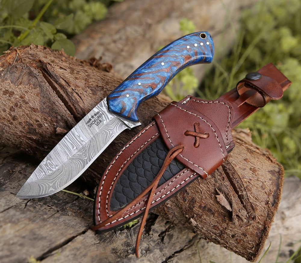 Odin Damascus Steel Knife with Pine Cone Handle - Shokunin USA